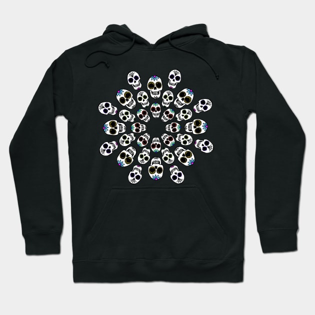 Sugar Skulls in a Circle Hoodie by julieerindesigns